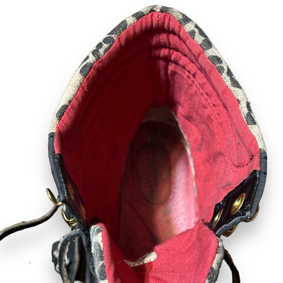 Sperry Hikerfish Black Leather Leopard Lace Up Boots Womens Size 7M 9531393 - Picture 7 of 12